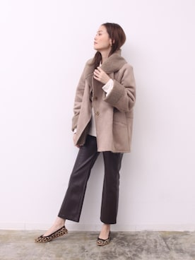 「オーバーコート」｜「アイテム（その他アウター）」を使った、HERENCIA_SNAP さん（レディース・167cm）の冬コーディネート