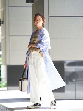 「シャツワンピース」｜「アイテム（その他）」を使った、HERENCIA_SNAP さん（レディース・165cm）の春コーディネート