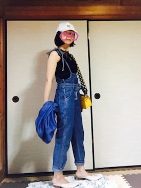 「黒髪」｜「アイテム（オールインワン・サロペット）」を使った、chiyoさん（レディース・152cm）の春コーディネート