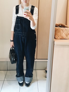 「長袖」｜「アイテム（オールインワン・サロペット）」を使った、rieさん（レディース・160cm）の秋コーディネート