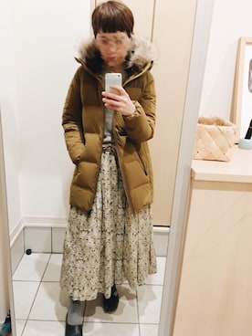 「YAECA（ヤエカ）のアイテム（その他パンツ）」を使った、rieさん（レディース・160cm）の冬コーディネート