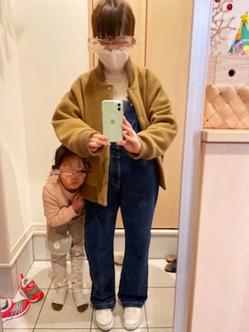 「markaware（マーカウェア）のアイテム（ブルゾン）」を使った、rieさん（レディース・160cm）の冬コーディネート