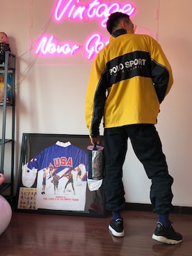 「vintage style」｜「アイテム（スタジャン）」を使った、我叫阿泰さん（メンズ・180cm）の冬コーディネート