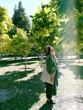 「initial（イニシャル）のアイテム（バッグ）」を使った、🌲song🌲さん（レディース・155cm）の秋コーディネート