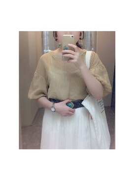 「present（プレゼント）のアイテム（イヤリング）」を使った、amuさん（レディース・150cm）の夏コーディネート