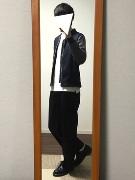 「abahouse」｜「アイテム（MA-1）」を使った、kazuさん（メンズ・184cm）の秋コーディネート
