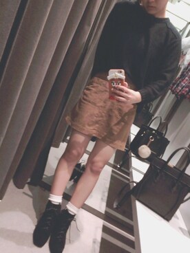「PLAIN CLOTHING（プレーンクロージング）のアイテム（ブーツ）」を使った、myu-◎さん（レディース・157cm）の冬コーディネート