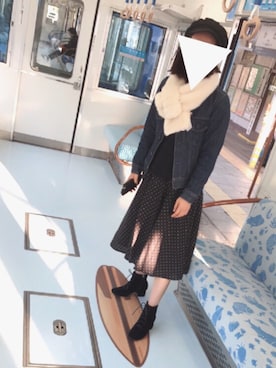「PLAIN CLOTHING（プレーンクロージング）のアイテム（ブーツ）」を使った、myu-◎さん（レディース・157cm）の秋コーディネート
