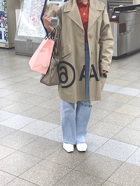 「MM6 Maison Margiela（ｴﾑｴﾑｼｯｸｽ ﾒｿﾞﾝ ﾏﾙｼﾞｪﾗ）のアイテム（トレンチコート）」を使った、mari0922kさん（レディース・152cm）の春コーディネート