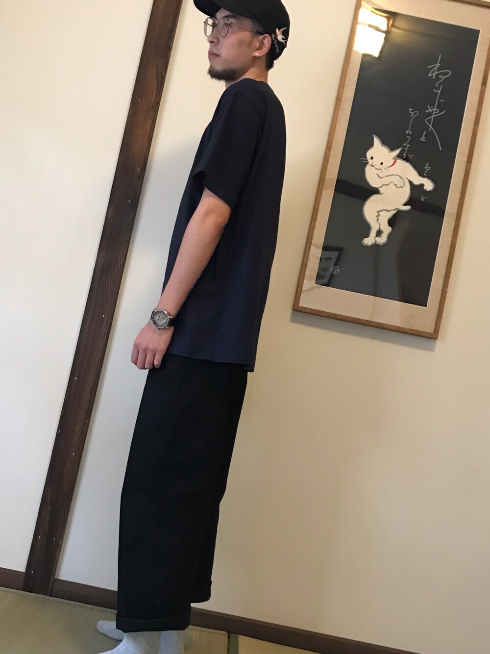 「夏、サンダル、日常」｜「大丈夫のアイテム（帽子、ブラック系）」を使った、王王王垚龙_5さん（メンズ・178cm）の夏コーディネートの1枚目の写真