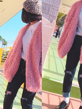 「CLOSE-UP（クローズアップ）のアイテム（パンツ）」を使った、na.さん（レディース・150cm）の冬コーディネート