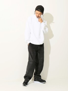 「JERZEES（ジャージーズ）のアイテム（スウェット）」を使った、NAKAさん（メンズ・175cm）の秋コーディネート