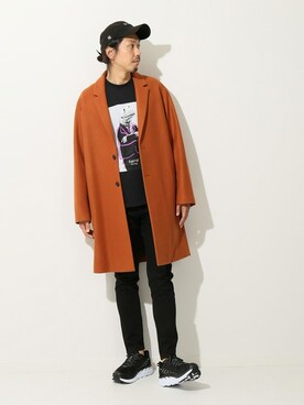 「JOURNAL STANDARD relume（ジャーナルスタンダード　レリューム）のアイテム（チェスターコート）」を使った、NAKAさん（メンズ・175cm）の秋コーディネート