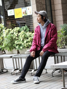 「Champion（チャンピオン）のアイテム（ブルゾン）」を使った、NAKAさん（メンズ・175cm）の秋コーディネート