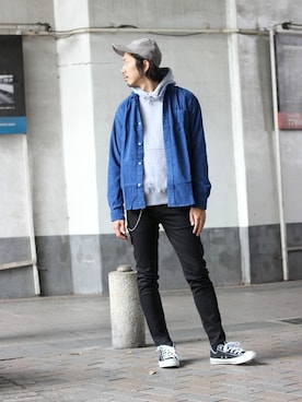 「wiffle（ウィッフル）のアイテム」を使った、NAKAさん（メンズ・175cm）の秋コーディネート