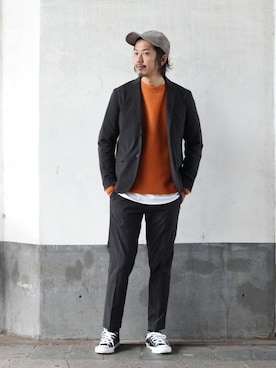 「JOURNAL STANDARD relume（ジャーナルスタンダード　レリューム）のアイテム（テーラードジャケット）」を使った、NAKAさん（メンズ・175cm）の秋コーディネート