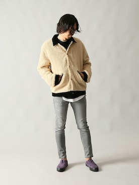 「Wrangler（ラングラー）のアイテム（ブルゾン）」を使った、NAKAさん（メンズ・175cm）の秋コーディネート