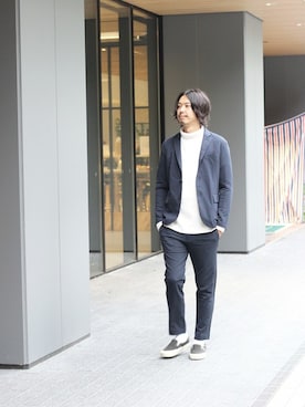「JOURNAL STANDARD relume（ジャーナルスタンダード　レリューム）のアイテム（テーラードジャケット）」を使った、NAKAさん（メンズ・175cm）の秋コーディネート
