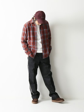 「RED KAP（レッドキャップ）のアイテム（その他パンツ）」を使った、NAKAさん（メンズ・175cm）の秋コーディネート
