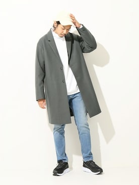「JOURNAL STANDARD relume（ジャーナルスタンダード　レリューム）のアイテム（チェスターコート）」を使った、NAKAさん（メンズ・175cm）の秋コーディネート