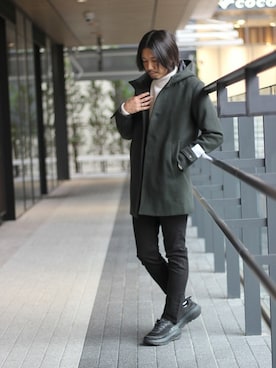 「JOURNAL STANDARD relume（ジャーナルスタンダード　レリューム）のアイテム（ダッフルコート）」を使った、NAKAさん（メンズ・175cm）の冬コーディネート