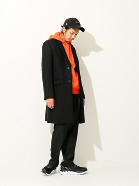 「JOURNAL STANDARD relume（ジャーナルスタンダード　レリューム）のアイテム（チェスターコート）」を使った、NAKAさん（メンズ・175cm）の冬コーディネート