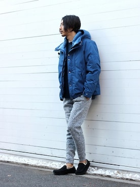 「ROKX（ロックス）のアイテム（パンツ）」を使った、NAKAさん（メンズ・175cm）の冬コーディネート