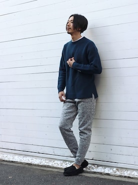 「ROKX（ロックス）のアイテム（パンツ）」を使った、NAKAさん（メンズ・175cm）の冬コーディネート
