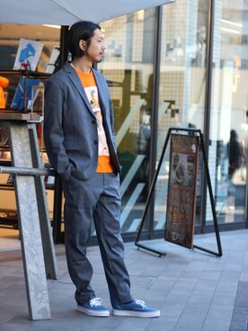 「JOURNAL STANDARD relume（ジャーナルスタンダード　レリューム）のアイテム（テーラードジャケット）」を使った、NAKAさん（メンズ・175cm）の冬コーディネート