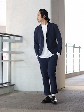 「JOURNAL STANDARD relume（ジャーナルスタンダード　レリューム）のアイテム（テーラードジャケット）」を使った、NAKAさん（メンズ・175cm）の春コーディネート