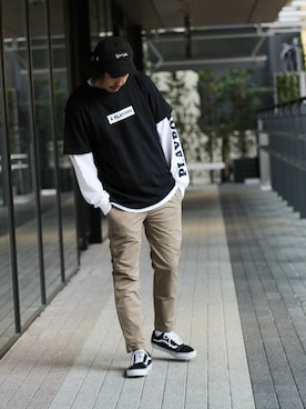 「PLAYBOY（プレイボーイ）のアイテム」を使った、NAKAさん（メンズ・175cm）の春コーディネート