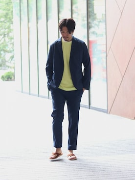「パイル」｜「アイテム（ジャケット/アウター）」を使った、NAKAさん（メンズ・175cm）の春コーディネート