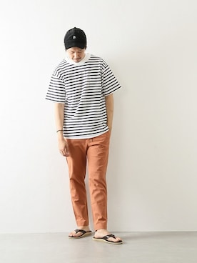 「ISLAND SLIPPER（アイランドスリッパ）のアイテム」を使った、NAKAさん（メンズ・175cm）の春コーディネート