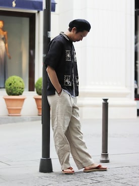 「JOURNAL STANDARD relume（ジャーナルスタンダード　レリューム）のアイテム（ハンチング/ベレー帽）」を使った、NAKAさん（メンズ・175cm）の春コーディネート