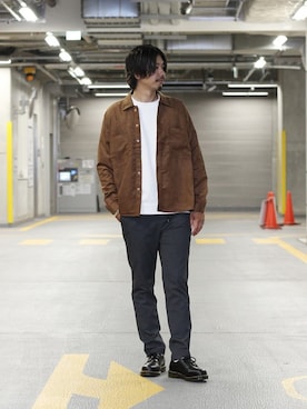 「UNIVERSAL OVERALL（ユニバーサルオーバーオール）のアイテム（その他アウター）」を使った、NAKAさん（メンズ・175cm）の秋コーディネート