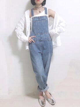 「ZARA（ザラ）のアイテム（サロペット/オーバーオール）」を使った、mnさん（レディース・161cm）の春コーディネート
