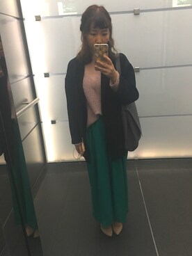 「KBF（ケイビーエフ）のアイテム（パンツ、グリーン系）」を使った、Gyokumeiさん（レディース・169cm）の秋コーディネート