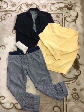 「Lee（リー）のアイテム（その他パンツ）」を使った、しばさん（メンズ・168cm）の冬コーディネート