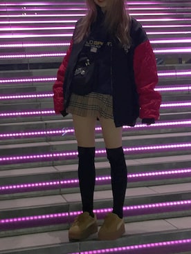 「NBA（エヌビーエー）のアイテム（ジャケット/アウター）」を使った、記録用さん（レディース・152cm）の春コーディネート