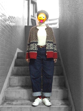 「Eddie Bauer（エディーバウアー）のアイテム（ニット/セーター）」を使った、もけろさん（レディース・159cm）の秋コーディネート