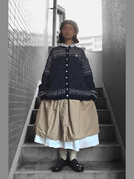 「SM2（エスエムツー）のアイテム（シャツワンピース）」を使った、もけろさん（レディース・159cm）の冬コーディネート