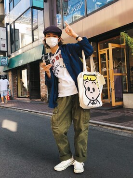 「SURPLUS（サープラス）のアイテム」を使った、もけろさん（レディース・159cm）の春コーディネート