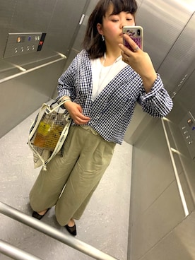 「フープイヤリング」｜KA13さん（レディース・156cm）の春コーディネート