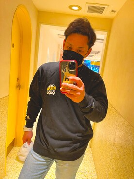 「FR2（エフアールツー）のアイテム（スウェット）」を使った、shintalloさん（メンズ・170cm）の冬コーディネート