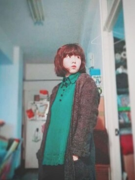 「家」｜「アイテム（ダッフルコート）」を使った、ZakiYuiさん（レディース・158cm）の冬コーディネート