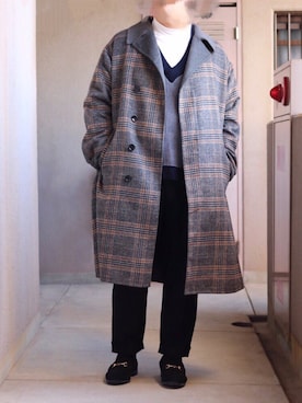 「ニコアンド」｜「アイテム（その他アウター）」を使った、たくちゃん𓃟さん（メンズ・170cm）の秋コーディネート