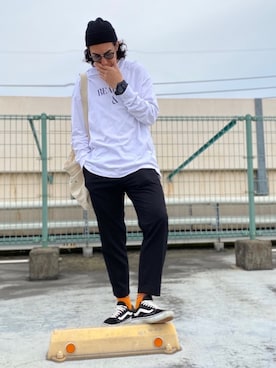 「RAGEBLUE（レイジブルー）のアイテム（レッグウェア）」を使った、hechimaさん（メンズ・172cm）の春コーディネート