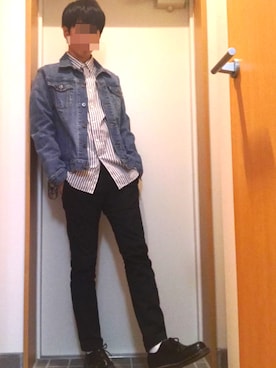 「WEAR」｜「アイテム（デニムジャケット）」を使った、たい吉🐟さん（メンズ・171cm）の秋コーディネート