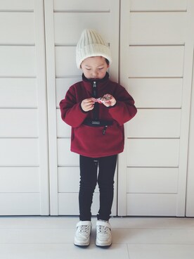 「AIGLE（エーグル）のアイテム」を使った、MUGさん（キッズ・100cm）の冬コーディネート