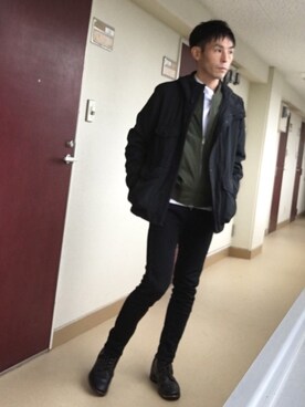 「BEAMS（ビームス）のアイテム（マウンテンパーカー）」を使った、tatuさん（メンズ・175cm）の冬コーディネート